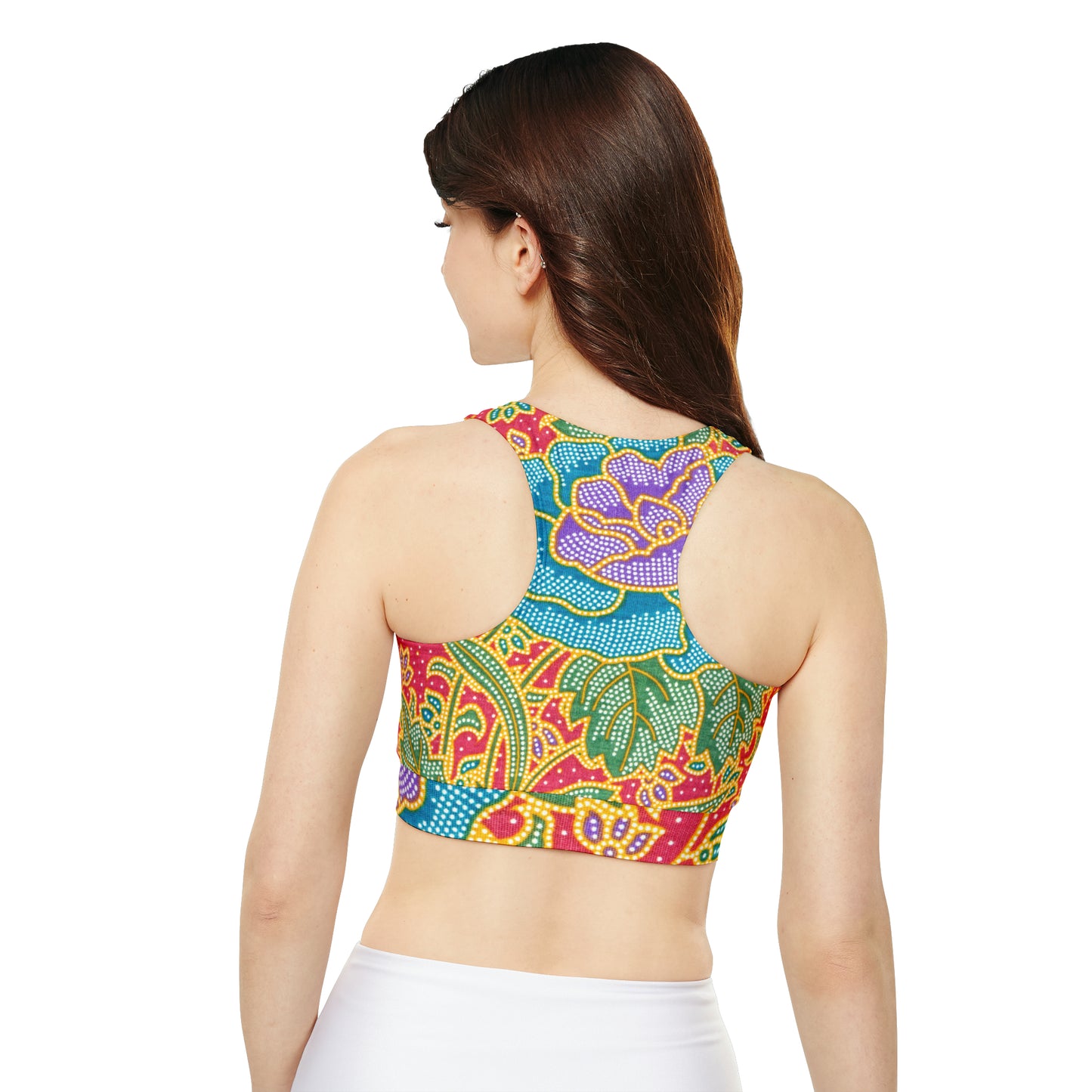 Fleurs vertes et rouges - Soutien-gorge de sport rembourré Inovax