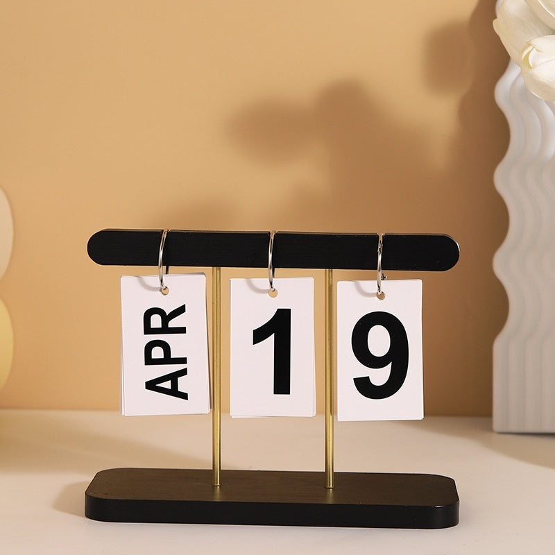 Creative Wooden Calendar Office Desktop Home Study Living Room Decoration