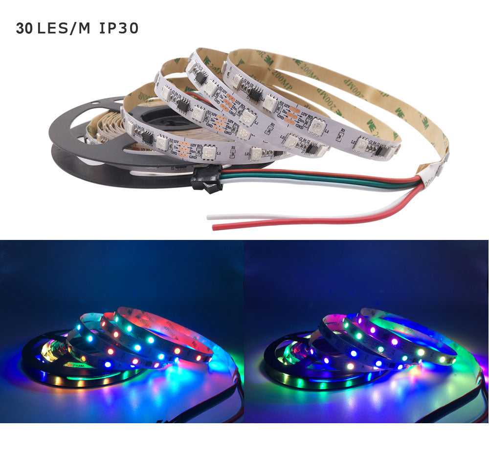 Tiras de luces LED flexibles RGB 5050 SMD 12V CC