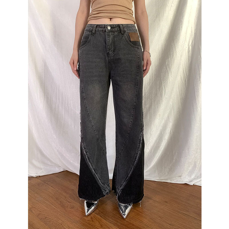 Women's Vintage Gray Long Jeans