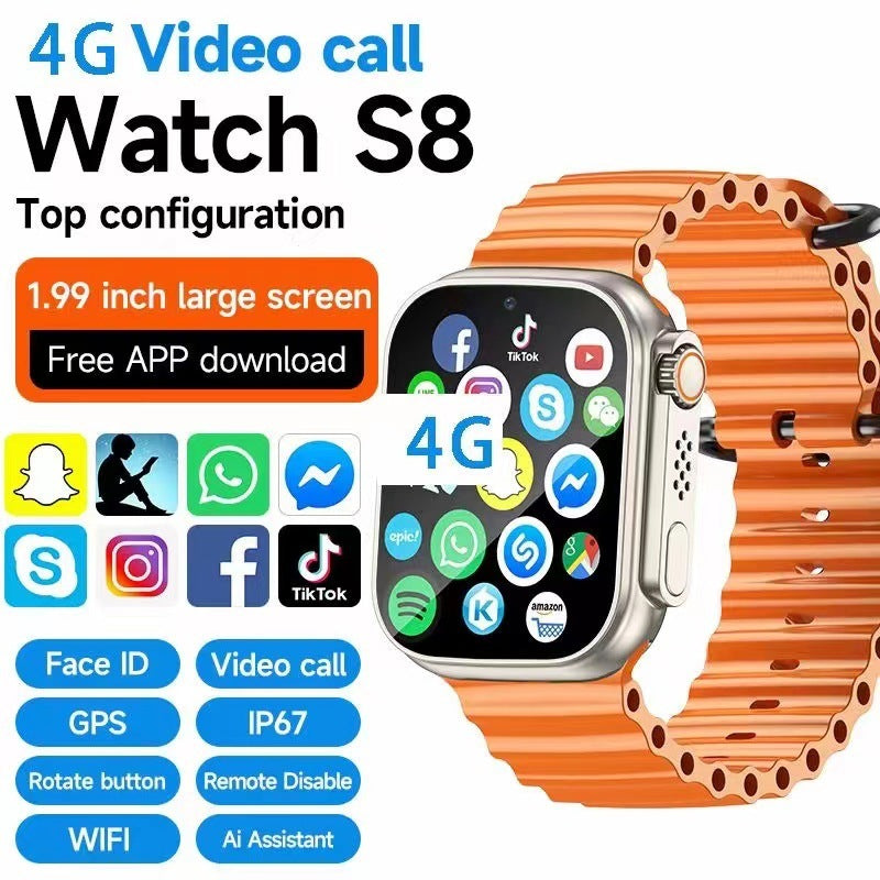 Reloj inteligente con tarjeta S8, pantalla grande de 199 pulgadas