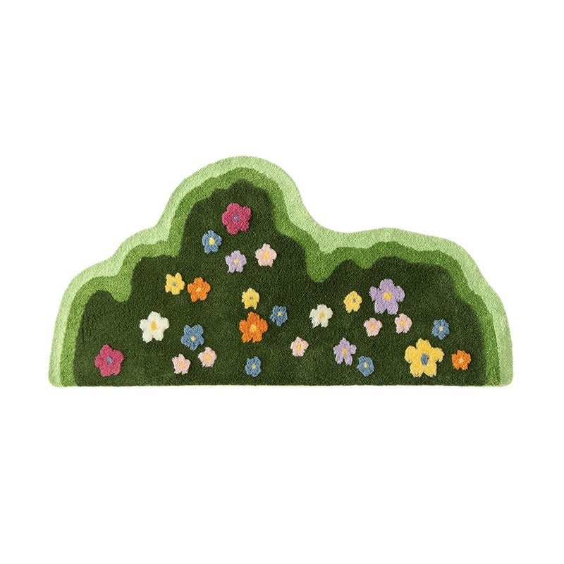 Tapis de salon avec plantes et fleurs, pour chambre à coucher, doux, pour couloir, paillasson esthétique, décoration artistique pour la maison