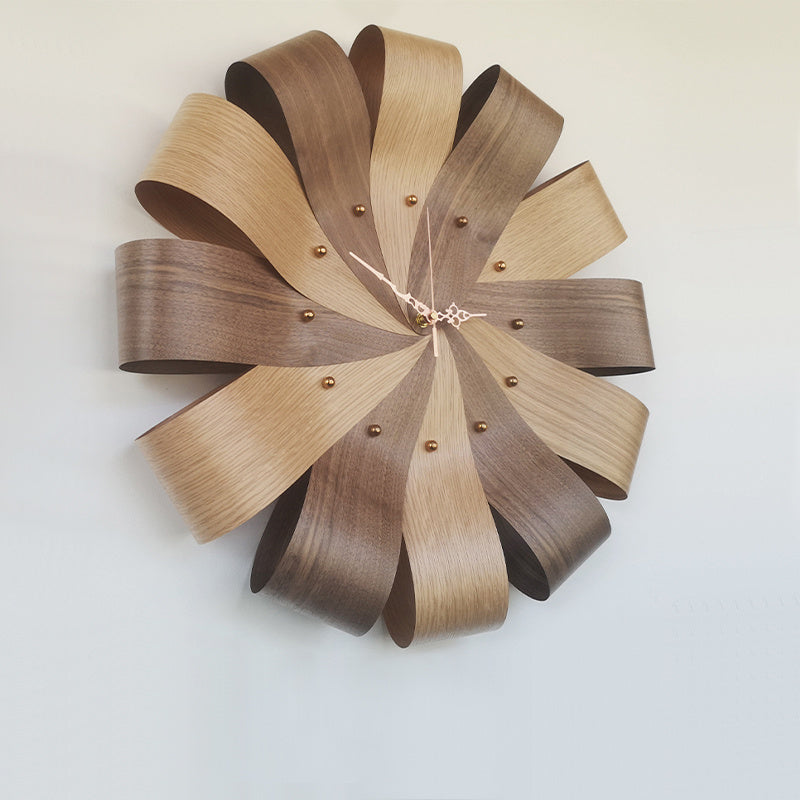 Hora De Girar El Reloj Pintura Decorativa Pétalos De Chapa De Madera Maciza