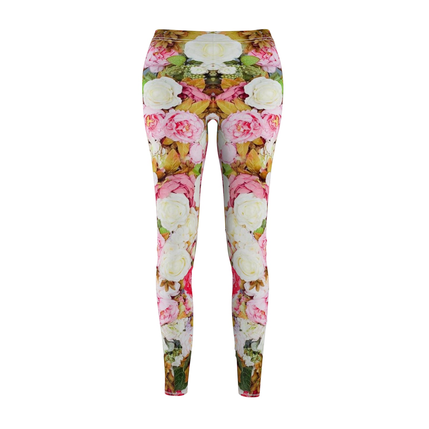 Fleurs roses - Legging décontracté coupé-cousu Inovax pour femme