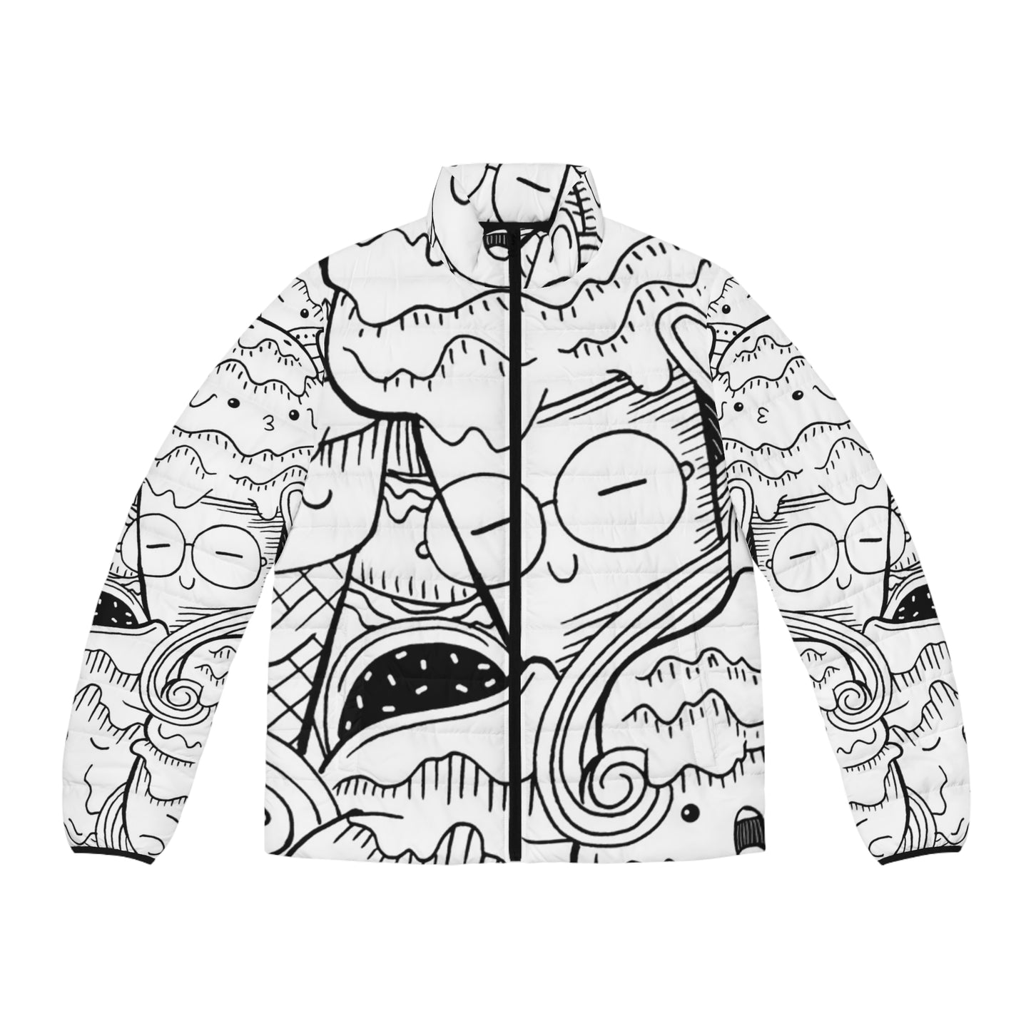 Doodle Icecream - Chaqueta acolchada para hombre Inovax