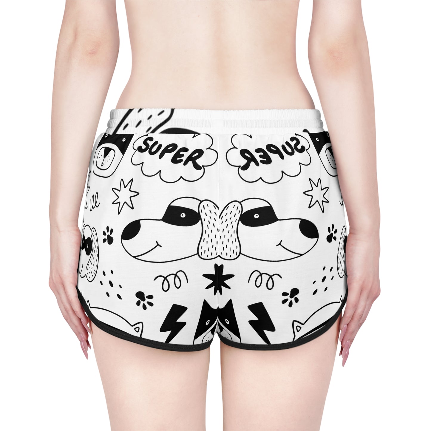 Doodle Dogs &amp; Cats - Pantalones cortos relajados para mujer Inovax