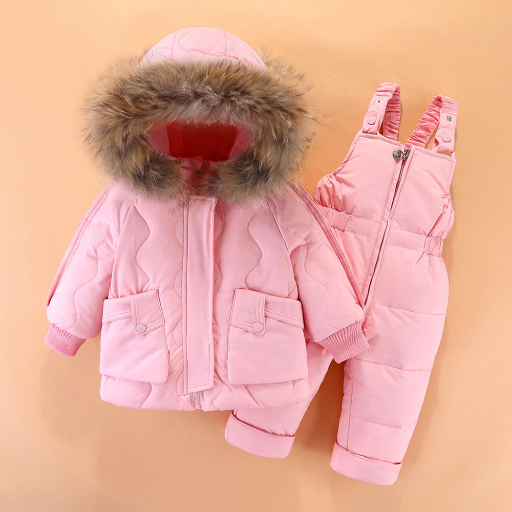 Traje de chaqueta de plumón para niños.