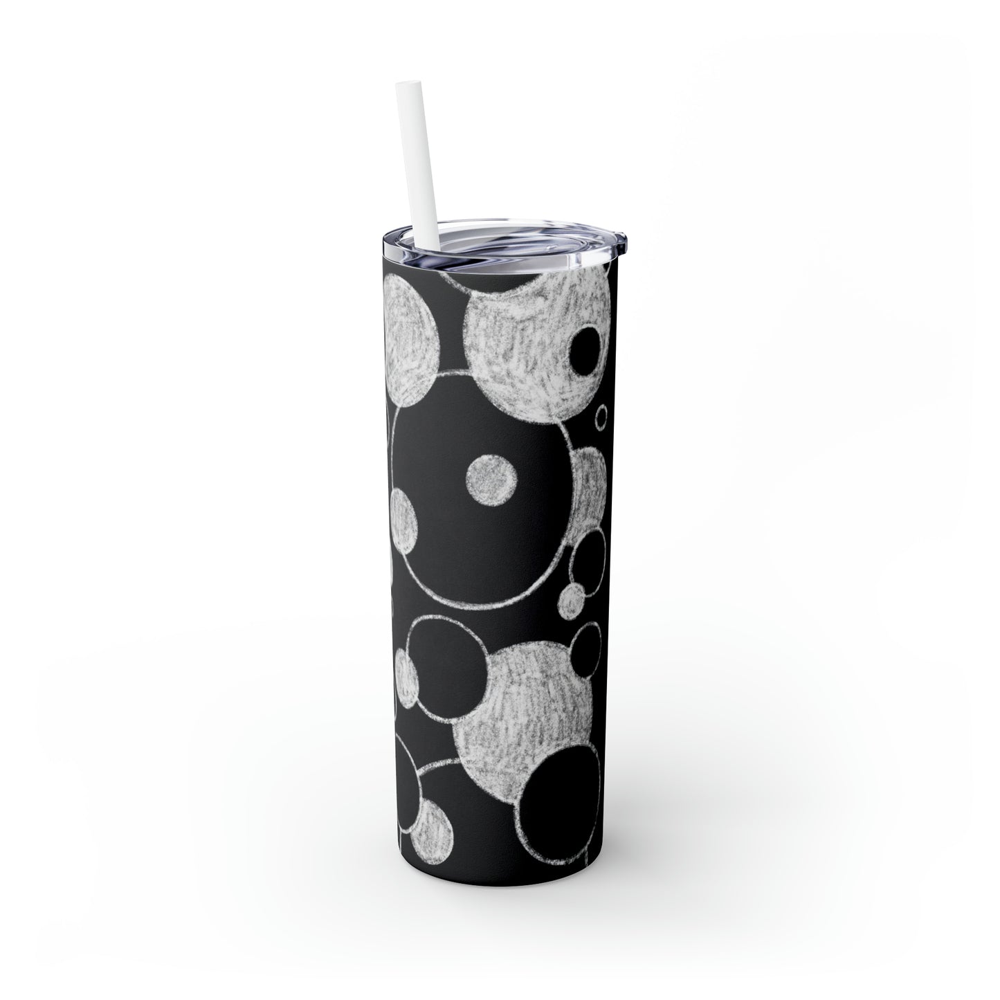 Black Dots - Inovax Maars® Skinny Tumbler with Straw 20oz