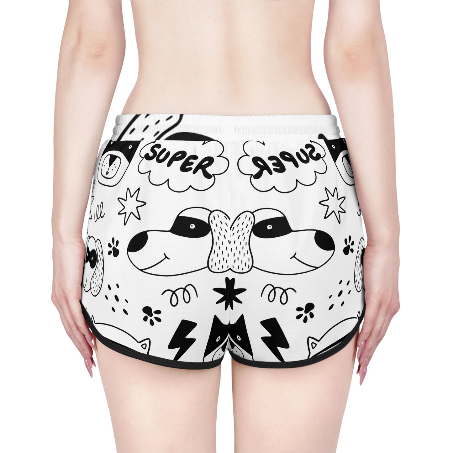 Doodle Dogs &amp; Cats - Pantalones cortos relajados para mujer Inovax