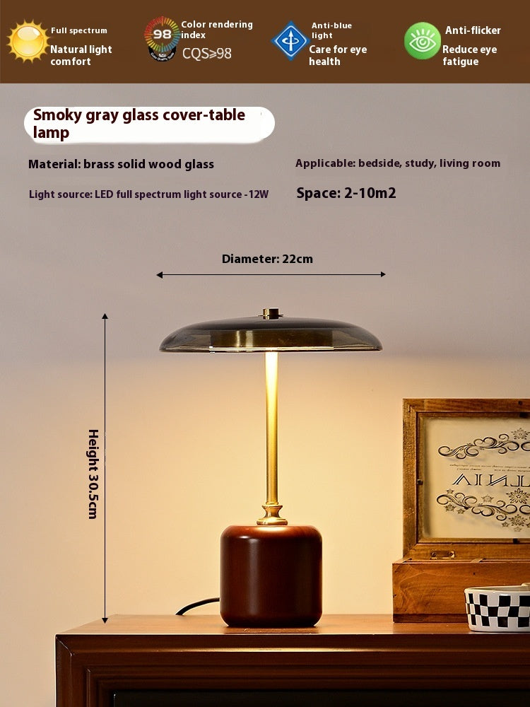 Study Bedroom Bedside Lamp Brass Glass Lamp