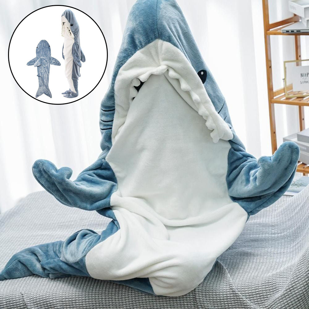 Dessin animé requin sac de couchage pyjamas bureau sieste requin couverture Karakal haute qualité tissu sirène châle couverture pour enfants