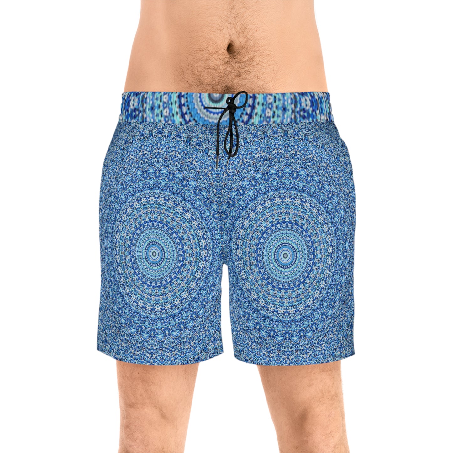 Mandala bleu - Short de bain mi-long pour homme Inovax