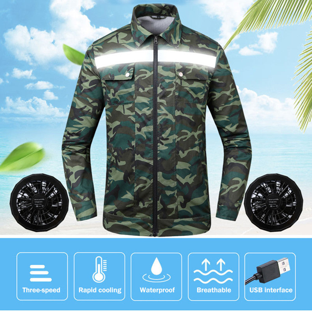 Summer Reflective Heatstroke Prevention Fan Cooling Clothing