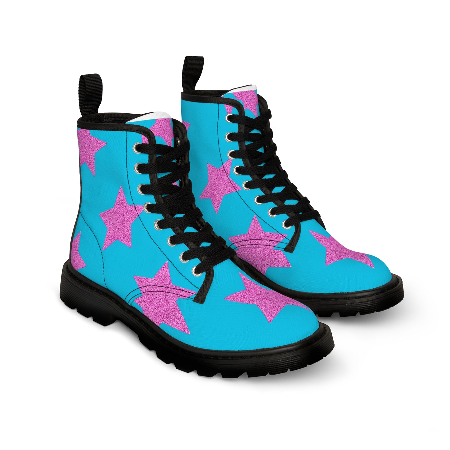 Pink Stars - Inovax Woman's Canvas Boots