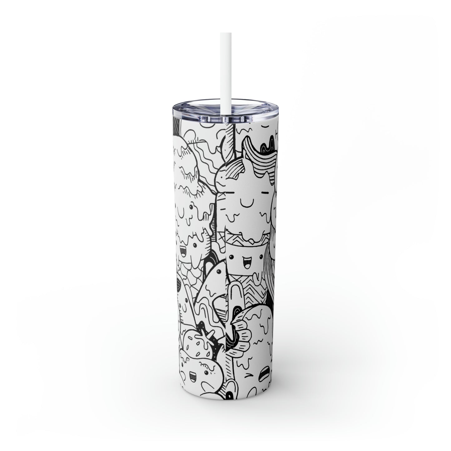 Doodle Icecream - Inovax Maars® Skinny Tumbler with Straw 20oz