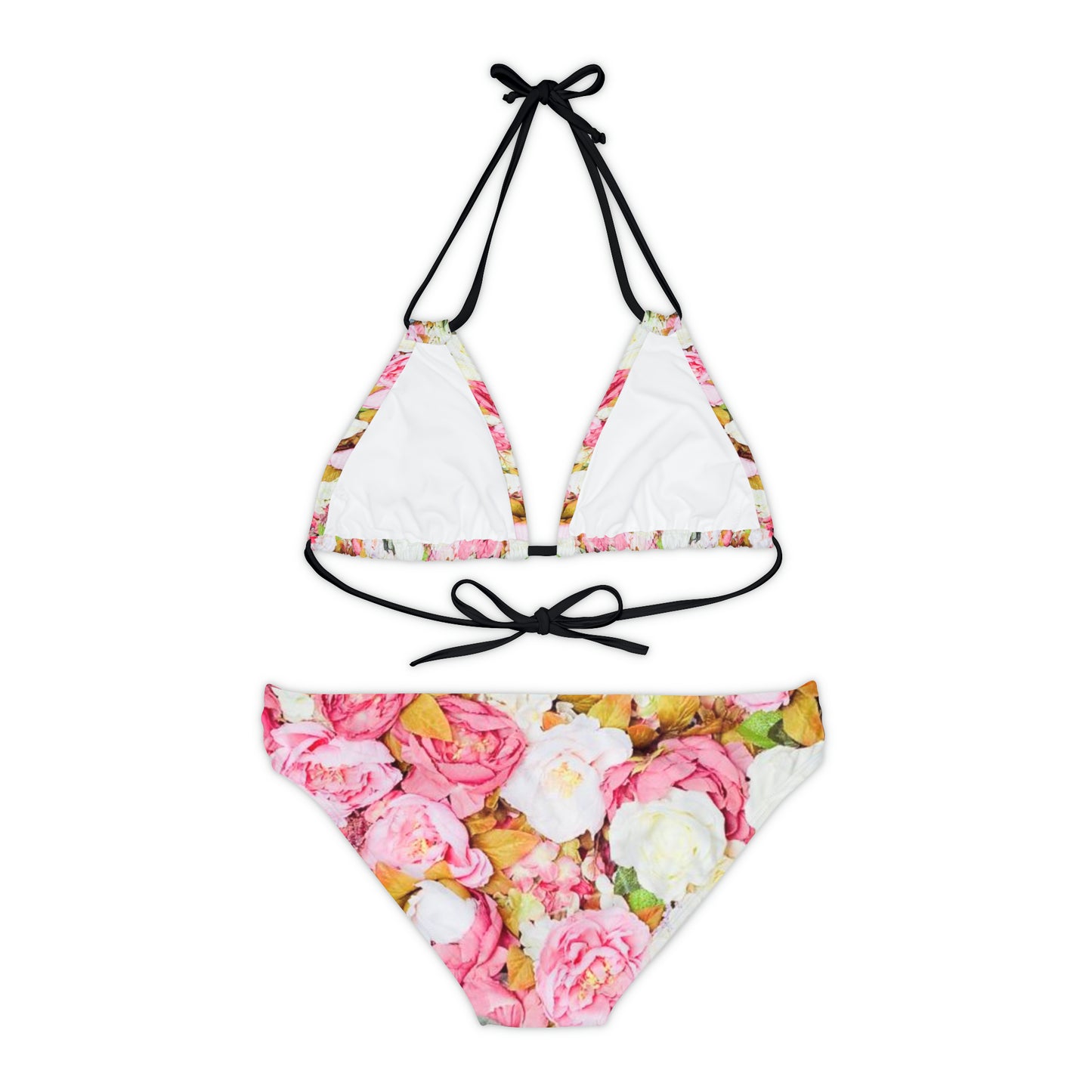 Flores rosas - Conjunto de bikini con tiras Inovax