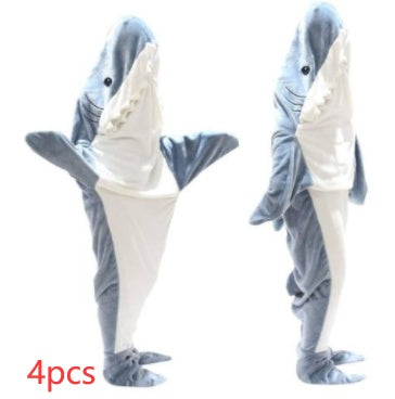 Dessin animé requin sac de couchage pyjamas bureau sieste requin couverture Karakal haute qualité tissu sirène châle couverture pour enfants