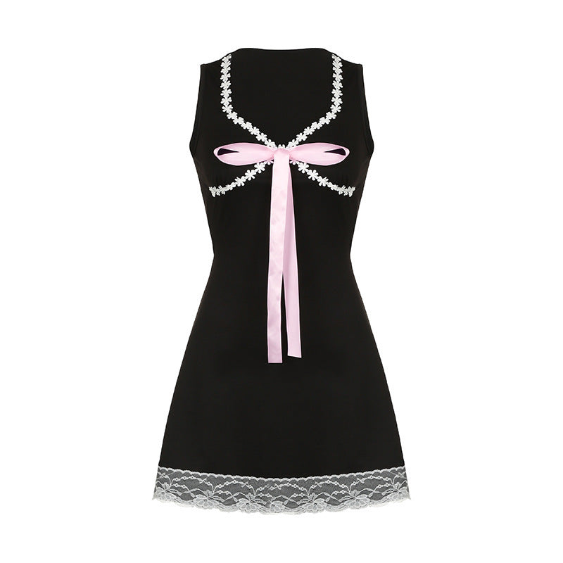 Fashion Personality Bow Suspenders Dress Women