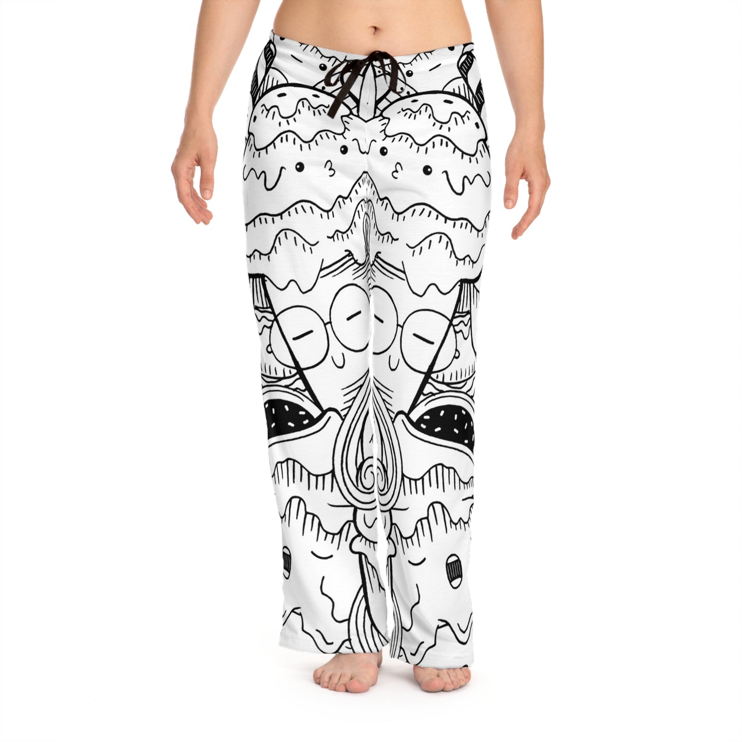 Doodle Icecream - Pantalones de pijama para mujer Inovax