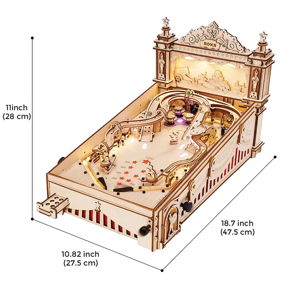 Robotime ROKR DIY máquina de Pinball rompecabezas de madera 3D divertido juego de mesa EG01