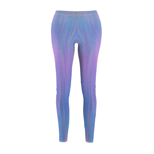 Blue & Purple Metalic - Inovax Women's cut & sew Casual Leggings