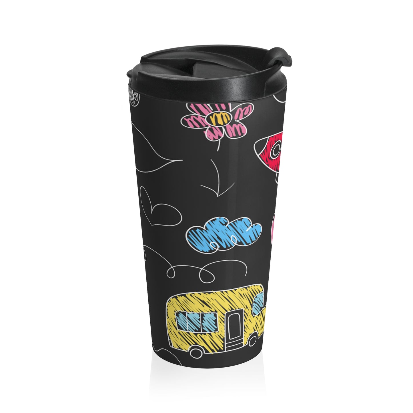 Aire de jeux pour enfants Doodle - Tasse de voyage en acier inoxydable Inovax