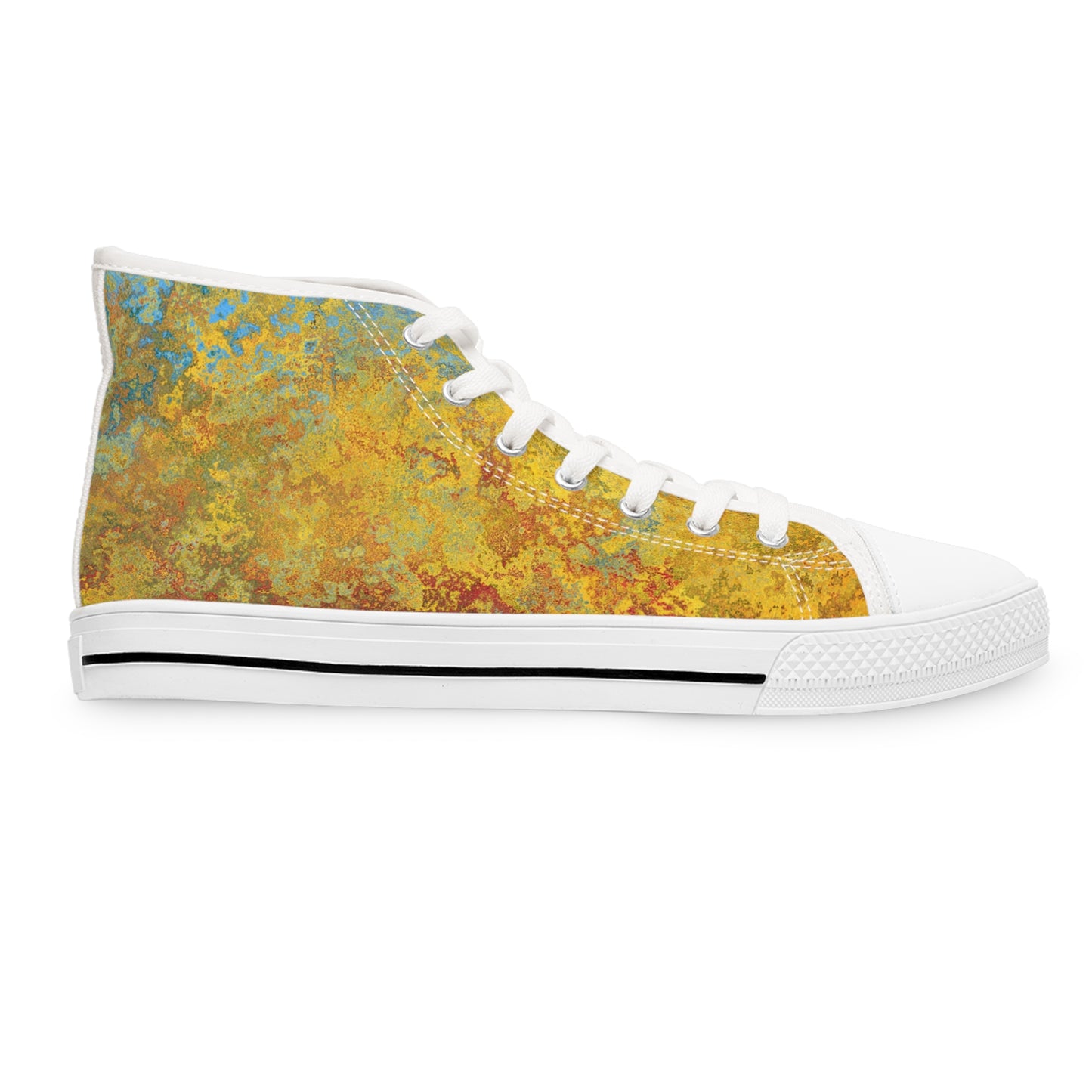 Gold and blue spots - Inovax Women's Hight Top Sneakers