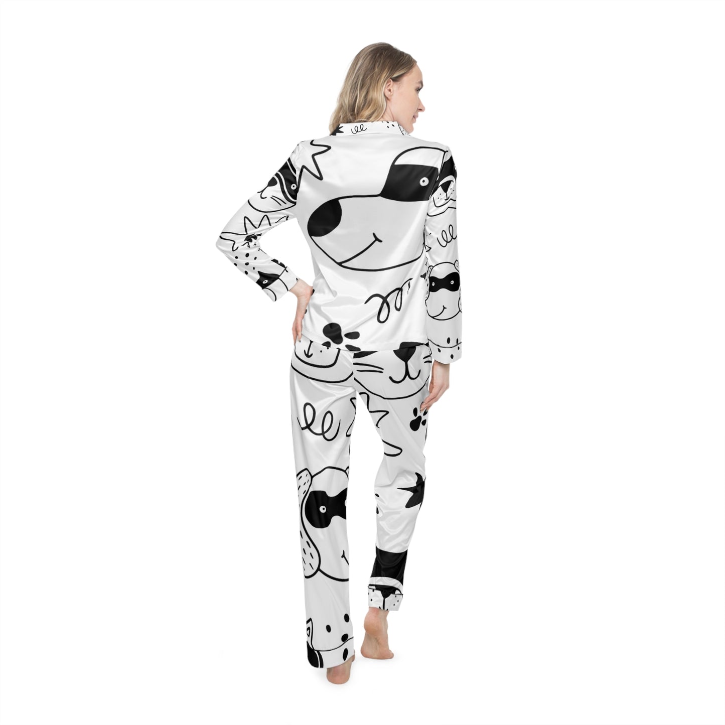 Doodle Dogs &amp; Cats - Pijama de satén para mujer Inovax