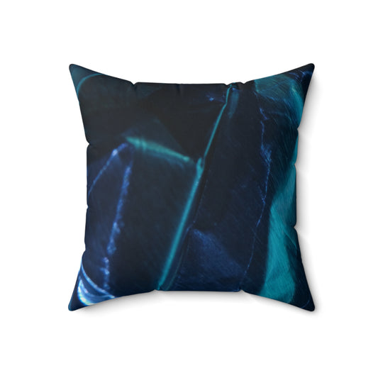 Azul metálico - Almohada cuadrada de poliéster hilado Inovax