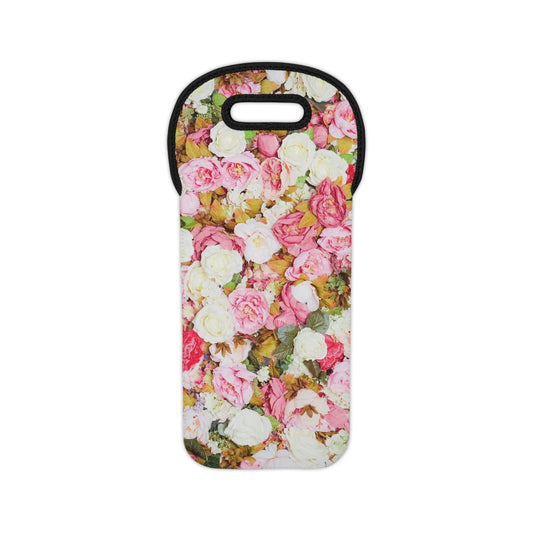 Pink Flowers - Inovax Wine Tote Bag