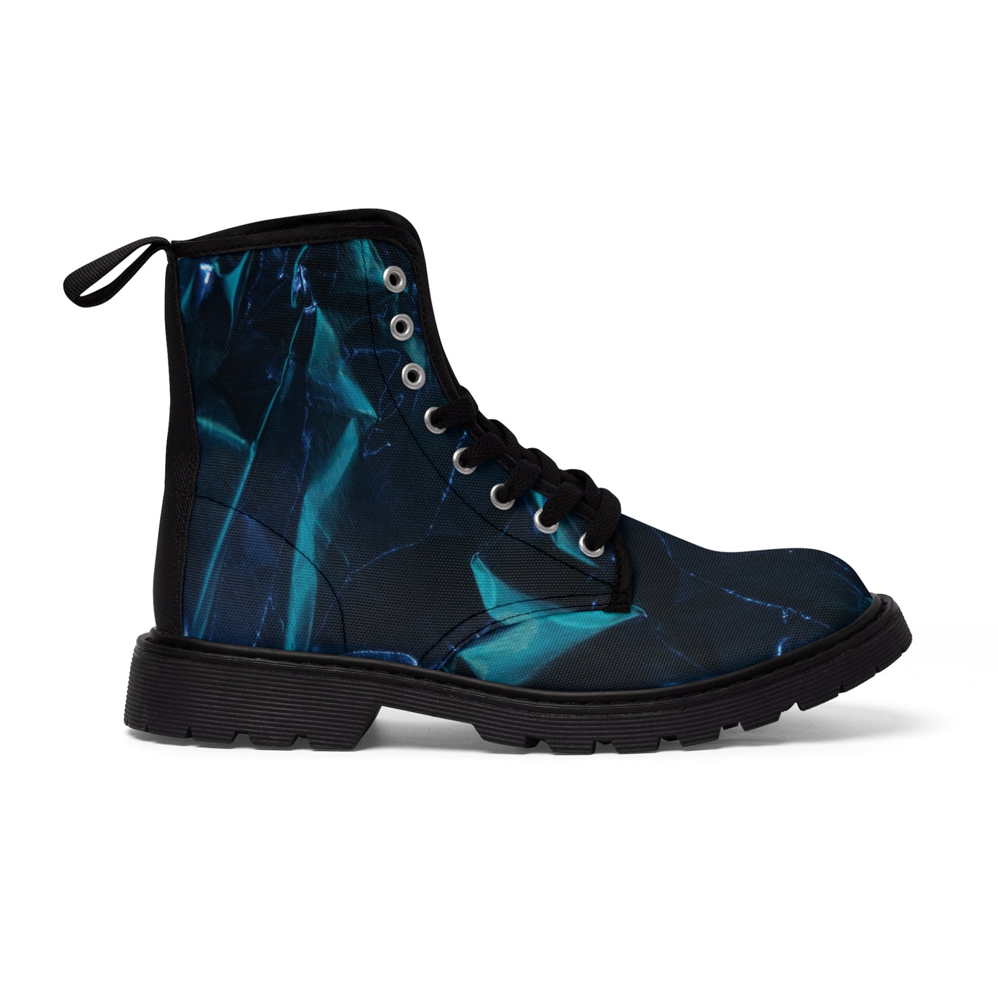 Bleu métallisé - Bottes en toile pour femme Inovax