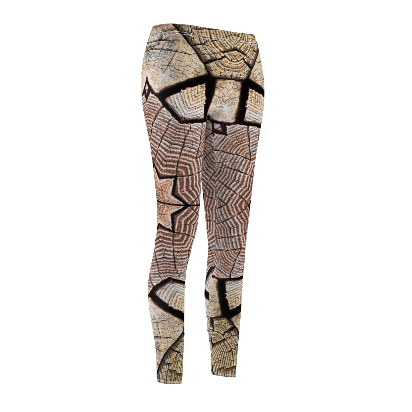 Mandala Marrón - Leggings Casuales cortados y cosidos para mujer Inovax