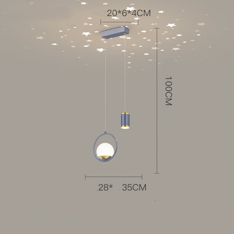 Lámpara colgante de dormitorio Proyección de cielo estrellado