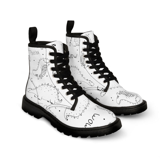 Doodle Dinosours - Inovax Men's Canvas Boots