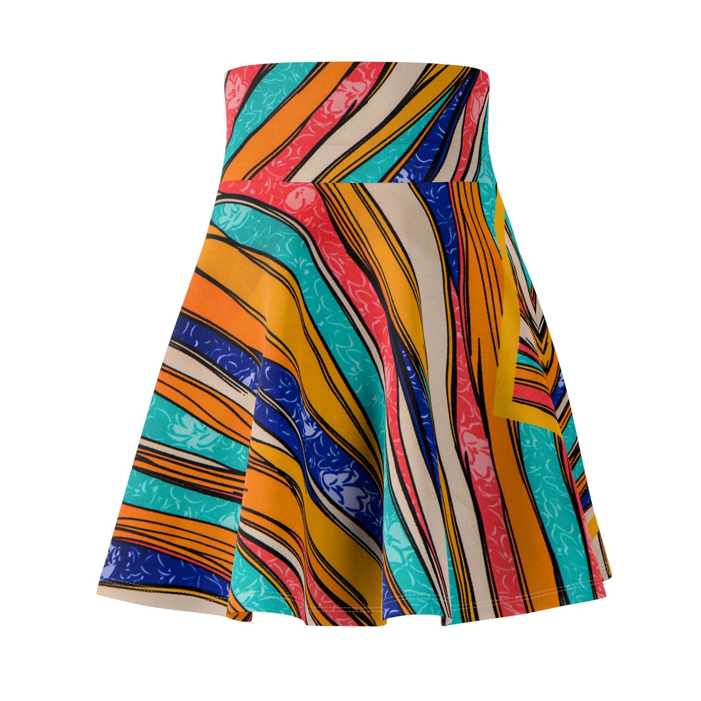 Color Brushstroke - Inovax Woman's Skater Skirt