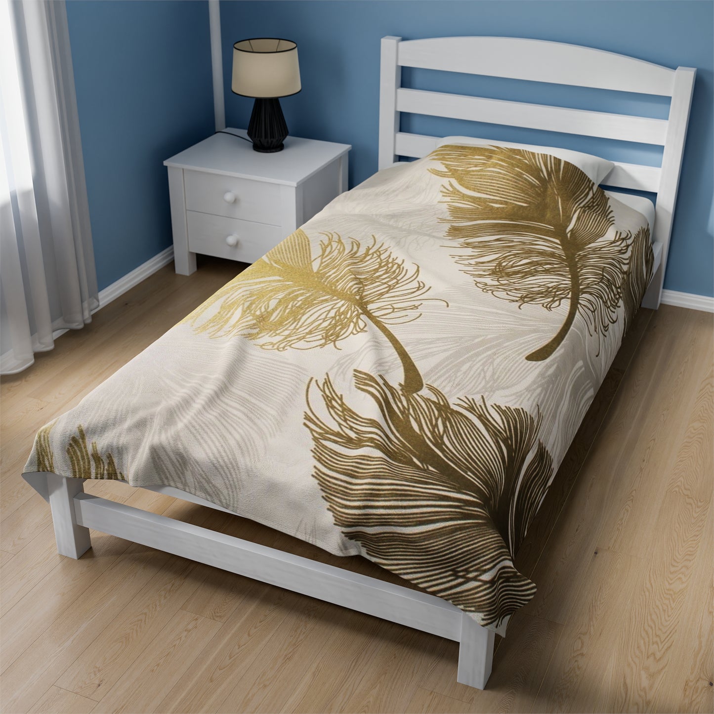 Golden Feathers - Inovax Velveteen Plush Blanket