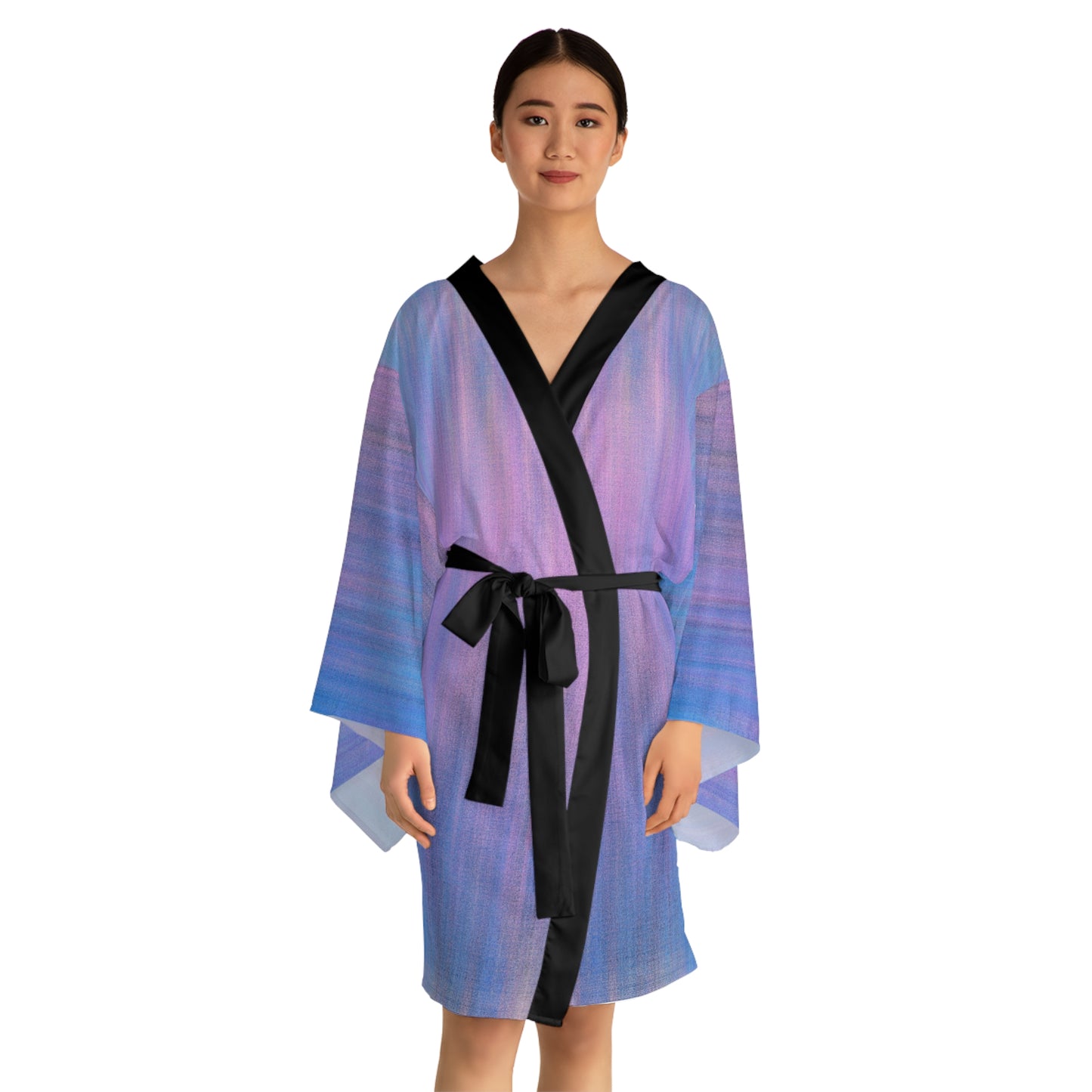 Bleu et violet métallisé - Robe kimono à manches longues Inovax