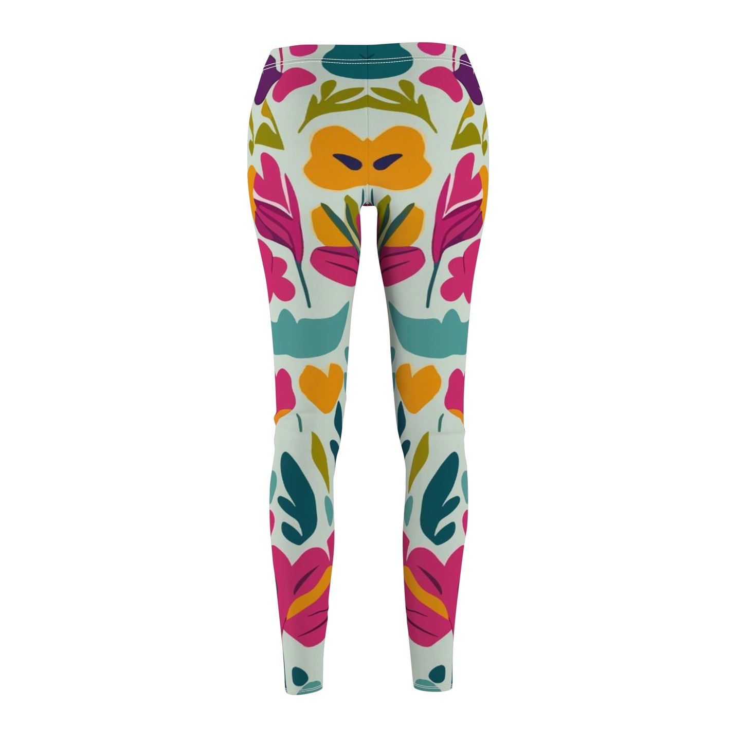 Flores claras - Inovax Leggings Casual corte y costura mujer