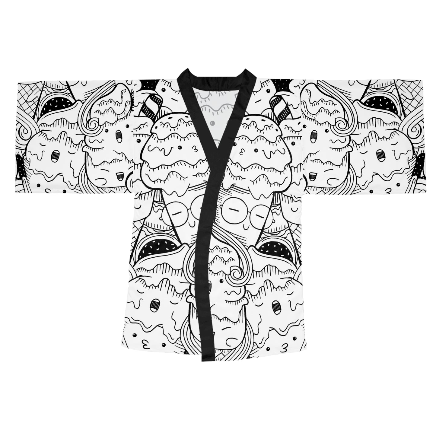 Doodle Icecream - Bata tipo kimono de manga larga Inovax