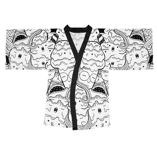Doodle Icecream - Inovax Long Sleeve Kimono Robe