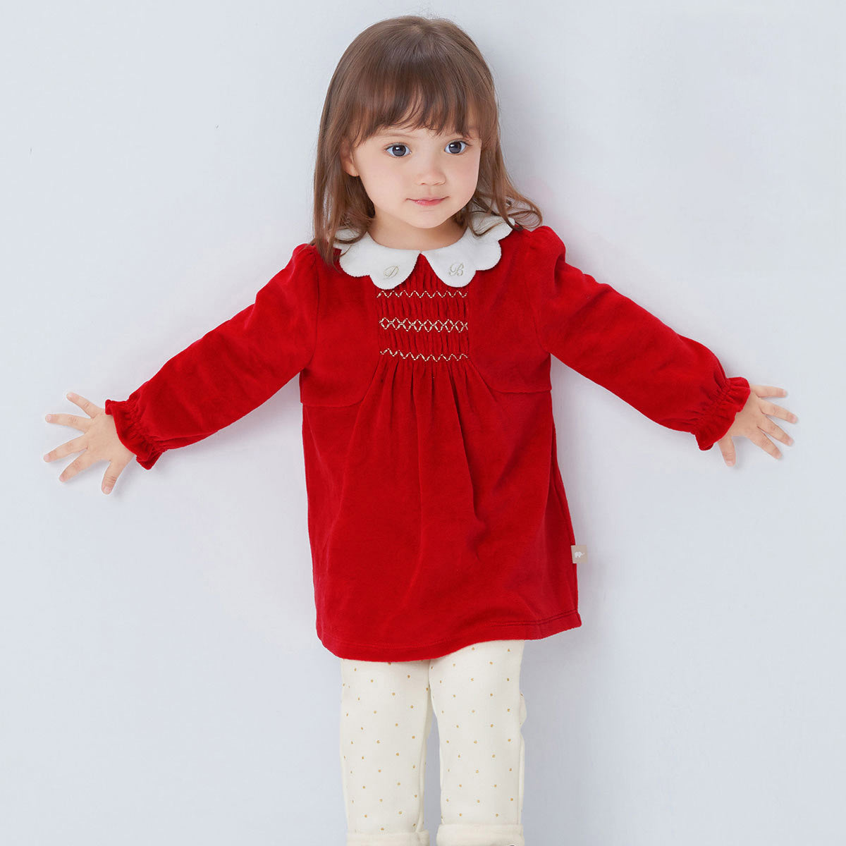 Costume pour enfants bébé fille Style occidental deux pièces Plus vêtements en velours