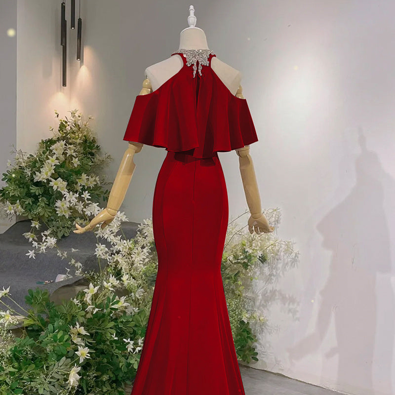 Robe de mariée sirène rouge vin pour femme Toast Clothing