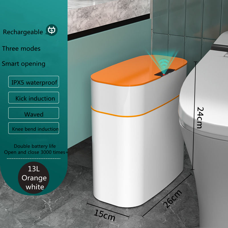 Poubelle intelligente avec couvercle pour chambre à coucher et salon, boîte de rangement de cuisine, poubelle à induction, petite boîte de voiture, poubelle intelligente automatique Smart Trash Bin