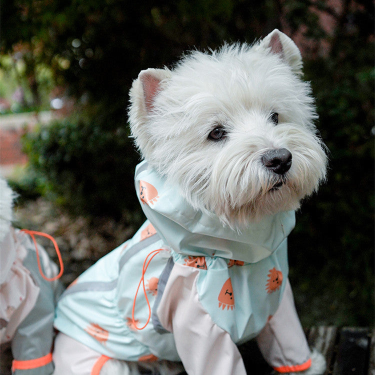 Imperméable à quatre pattes pour animaux de compagnie, ensemble complet avec réfléchissant, imperméable et coupe-vent