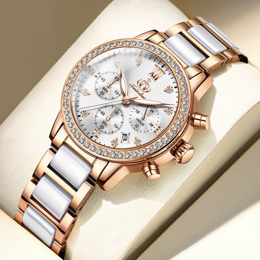 Montre à quartz simple avec strass, montre étanche pour femme