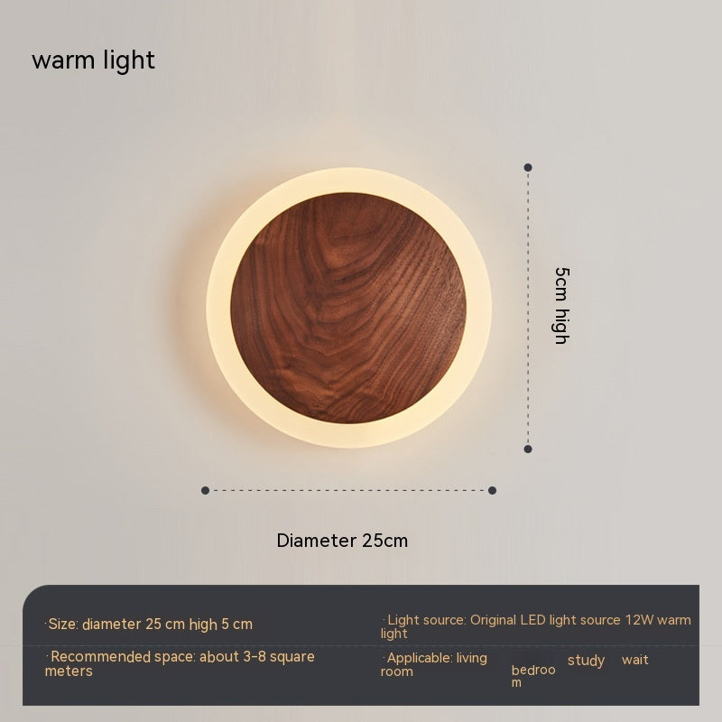 Bedroom Bedside Walnut Wall Lamp Nordic Modern