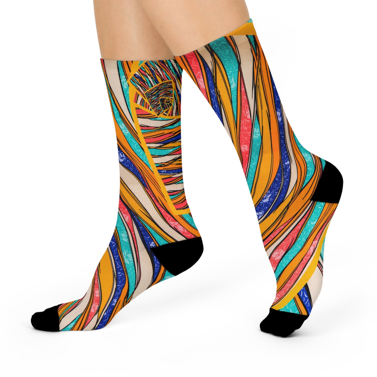 Color Brushstroke - Inovax Cushioned Crew Socks