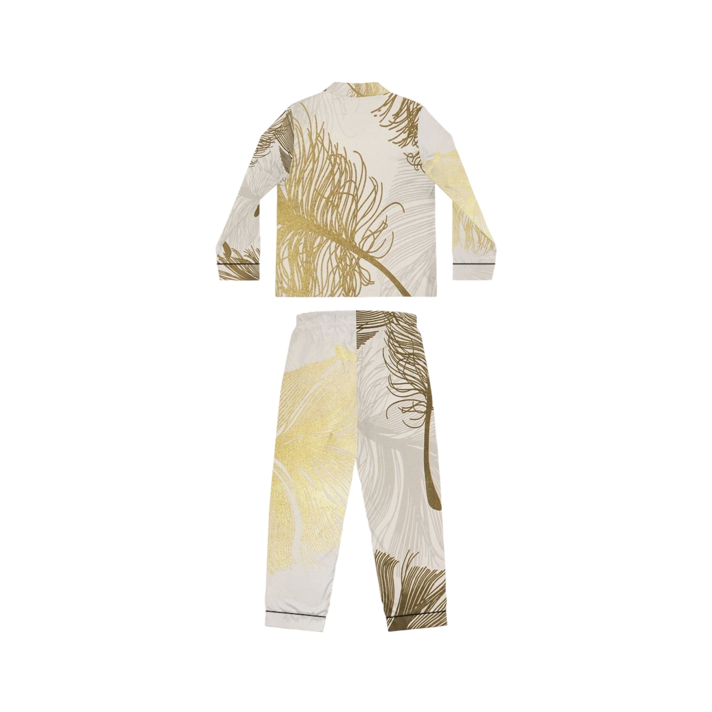 Golden Feathers - Inovax Women's Satin Pajamas