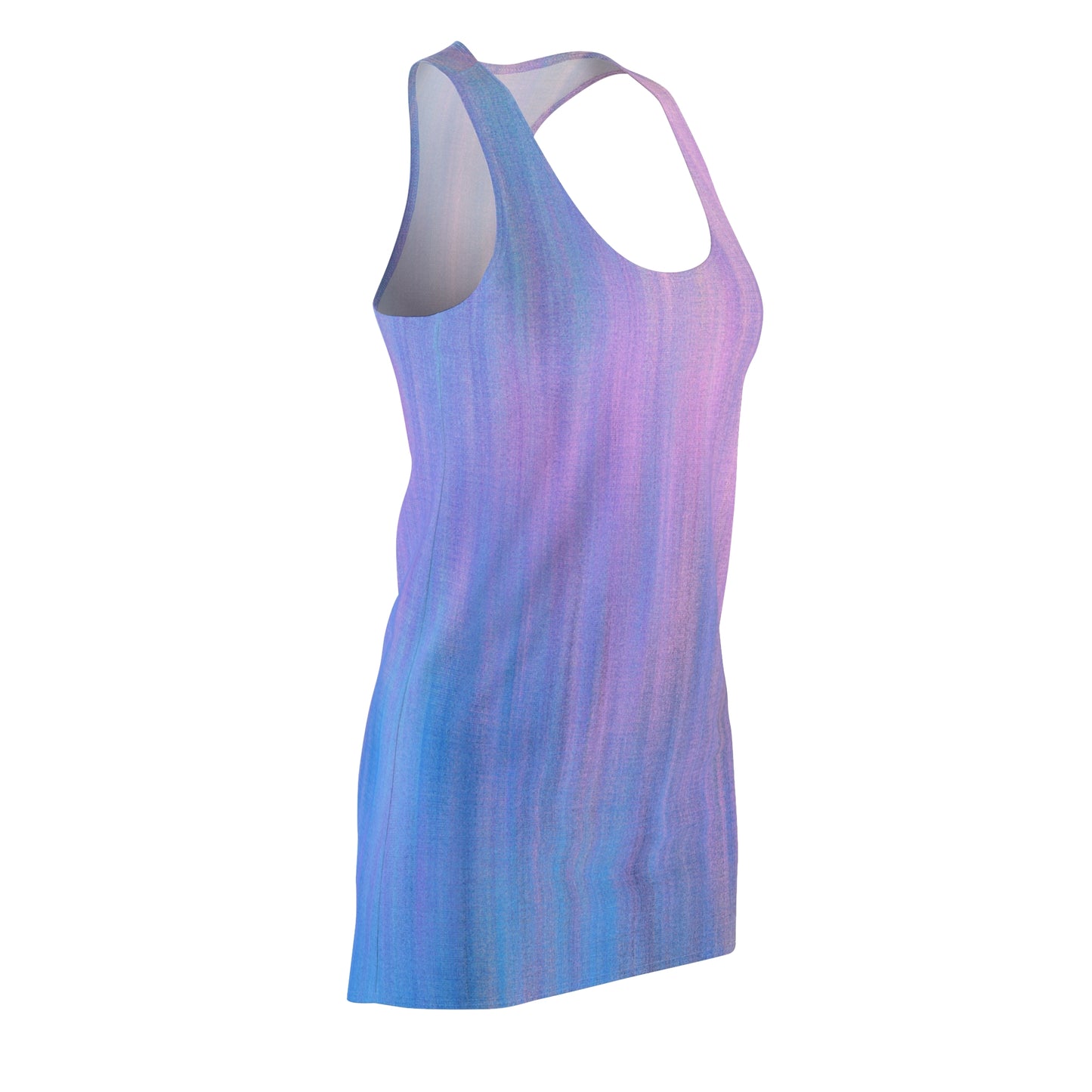 Azul y morado metálico - Vestido con espalda cruzada cortado y cosido para mujer Inovax