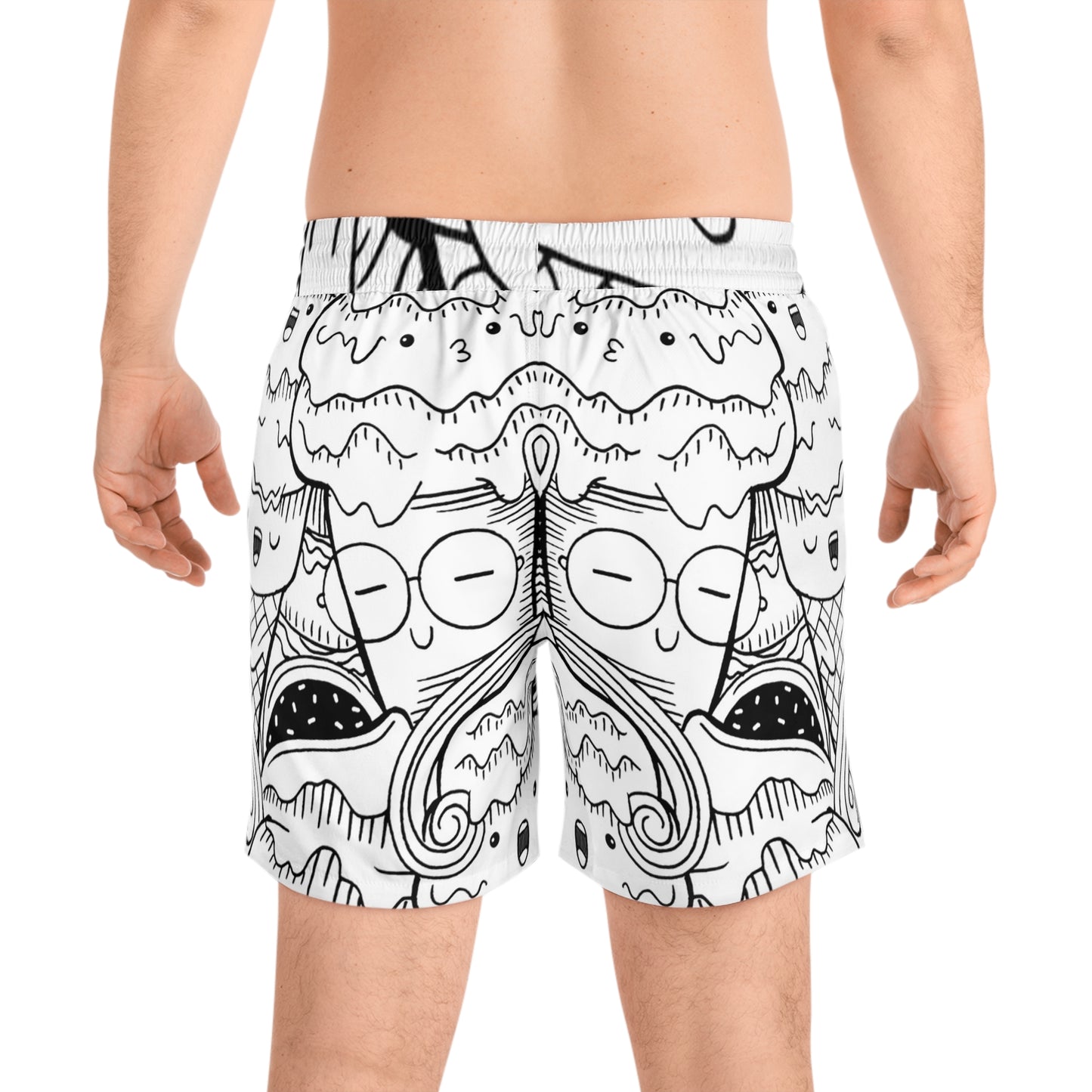 Doodle Icecream - Inovax Men's Mid-Length Swim Shorts